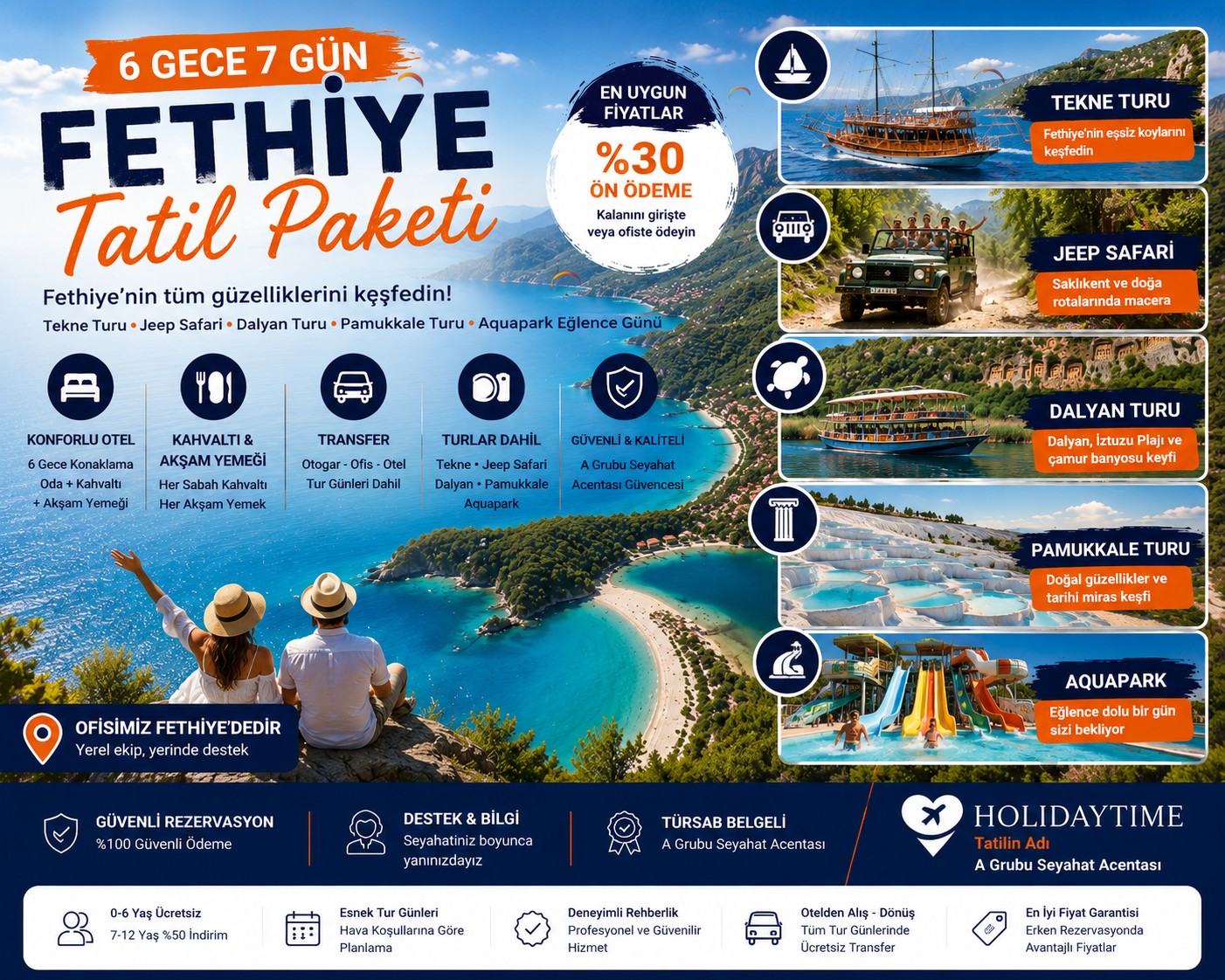 6 Gece 7 Gün Fethiye Tatil Paketi