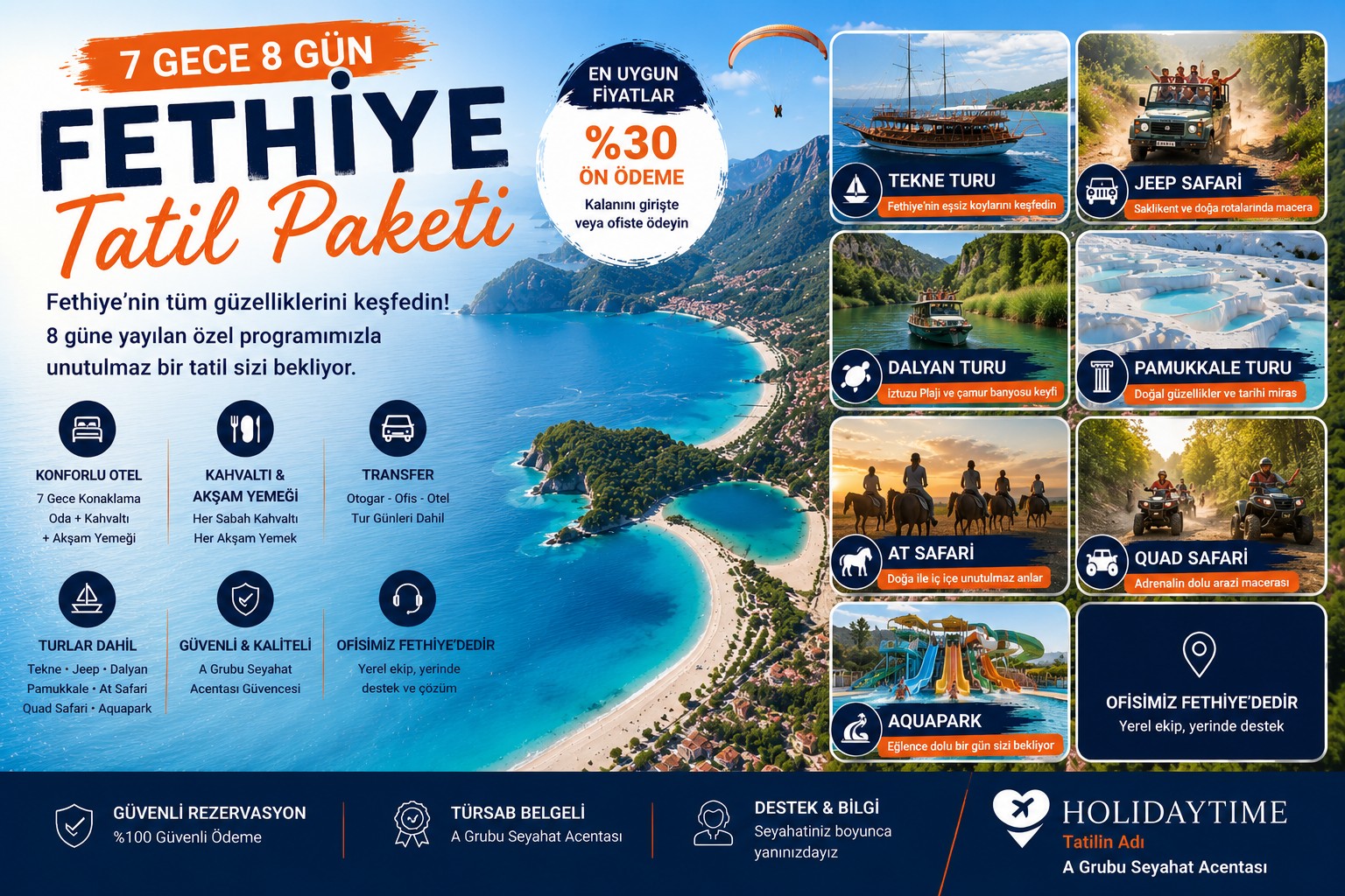 7 Gece 8 Gün Fethiye Tatil Paketi
